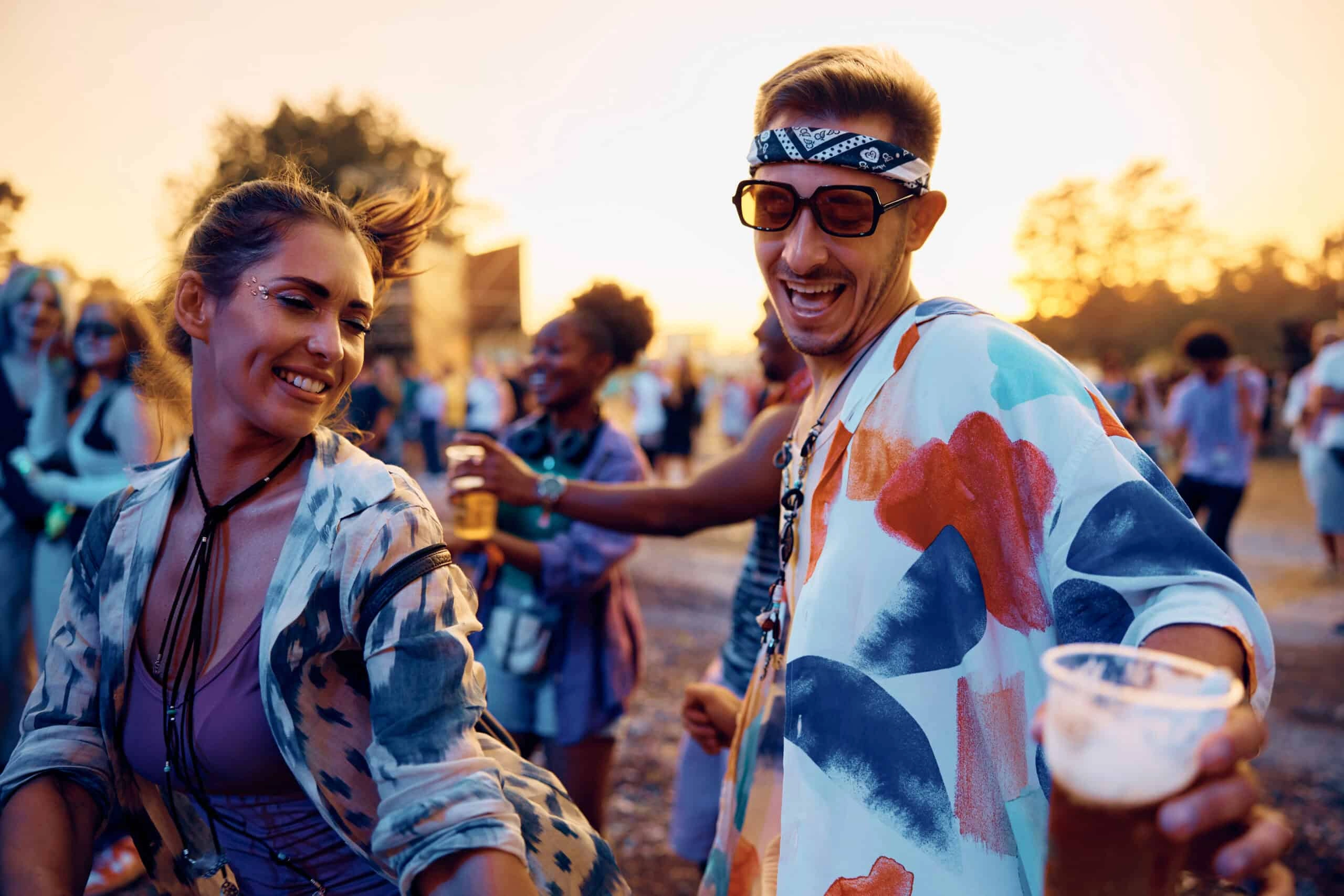 Young people at a music festival